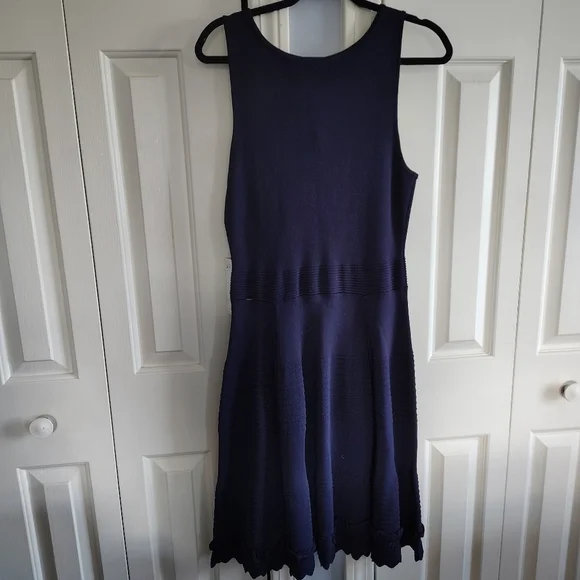 Eliza J Dark Navy Sleeveless A-Line Sweater Dress M - Picture 10 of 11
